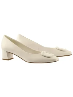 Leren pumps crème