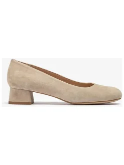 Leren pumps crème