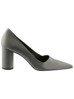 Leren pumps grijs