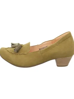 Leren pumps kaki