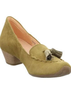 Leren pumps kaki