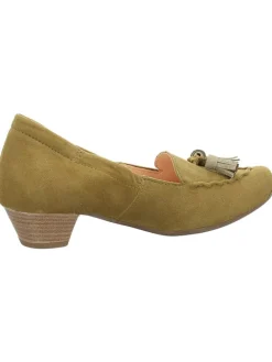 Leren pumps kaki