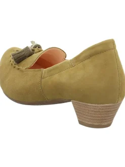 Leren pumps kaki