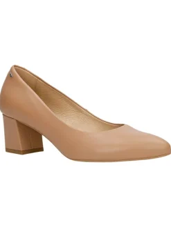 Leren pumps lichtbruin