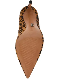 Leren pumps lichtbruin/zwart