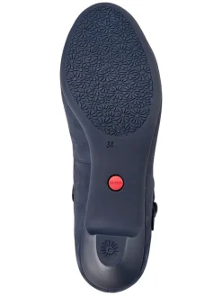 Leren pumps met riempje donkerblauw