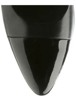 Leren pumps met riempje zwart