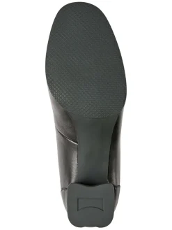 Leren pumps met riempje zwart