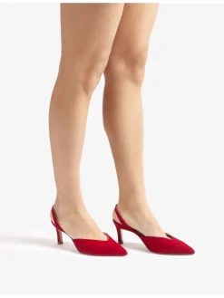 Leren pumps rood