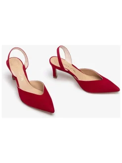 Leren pumps rood