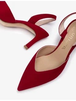 Leren pumps rood