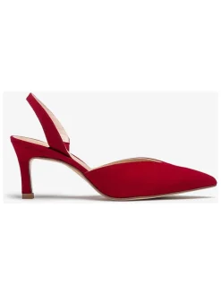 Leren pumps rood