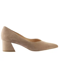 Leren pumps taupe