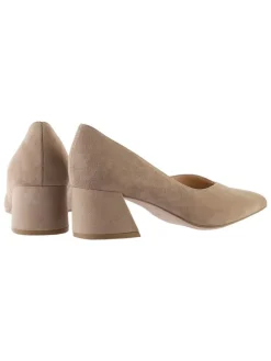 Leren pumps taupe