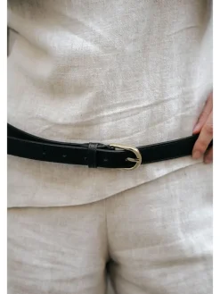 Leren riem "Avanti" zwart - (L)100 cm