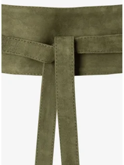 Leren riem kaki