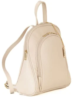 Leren rugzak "Breta" crème - (B)24 x (H)30 x (D)12 cm