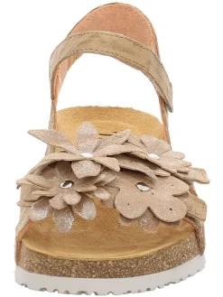Leren sandalen beige