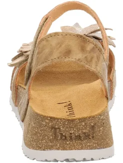 Leren sandalen beige