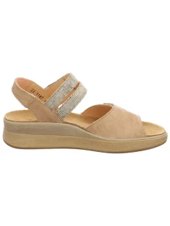 Leren sandalen beige