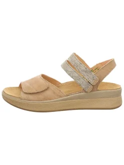 Leren sandalen beige