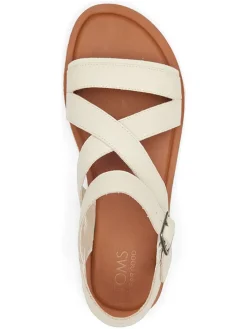 Leren sandalen crème