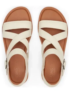 Leren sandalen crème