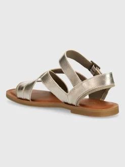 Leren sandalen goudkleurig