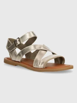 Leren sandalen goudkleurig