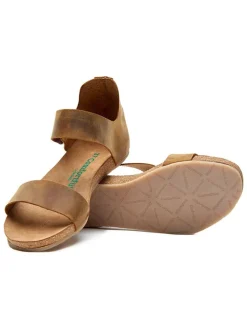 Leren sandalen lichtbruin
