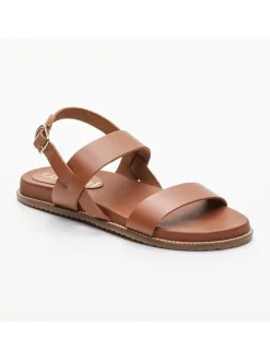 Leren sandalen lichtbruin