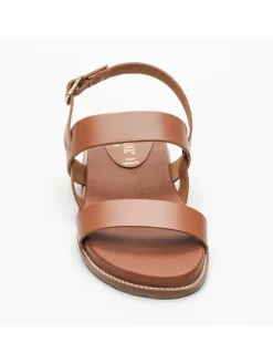 Leren sandalen lichtbruin