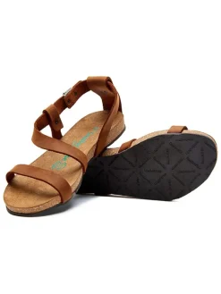 Leren sandalen lichtbruin