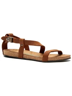 Leren sandalen lichtbruin