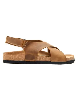 Leren sandalen lichtbruin