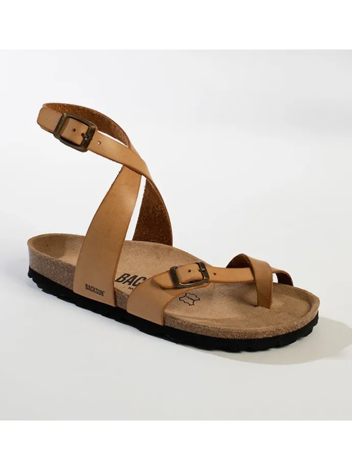 Leren sandalen "Mala" lichtbruin