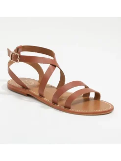 Leren sandalen "Malini" camel