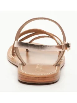 Leren sandalen roségoudkleurig/goudkleurig