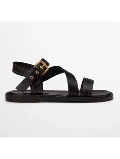 Leren sandalen zwart