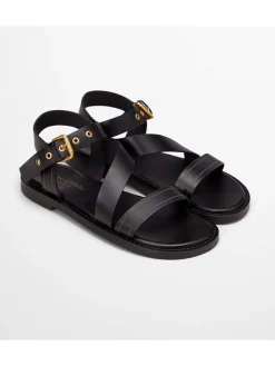 Leren sandalen zwart