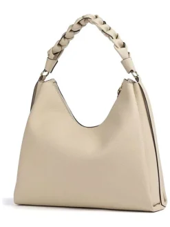Leren schoudertas beige - (B)34 x (H)23 x (D)11 cm