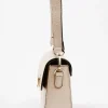 Leren schoudertas "Carrione" beige - (B)22 x (H)16 x (D)7 cm