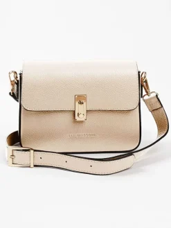 Leren schoudertas "Carrione" beige - (B)22 x (H)16 x (D)7 cm