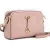 Leren schoudertas "Certosa" lichtroze - (B)24 x (H)16 x (D)8 cm