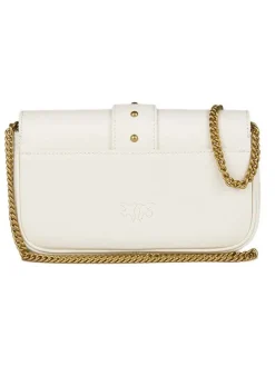 Leren schoudertas crème - (B)20 x (H)12 x (D)4 cm