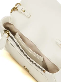 Leren schoudertas crème - (B)20 x (H)12 x (D)4 cm