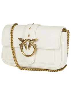 Leren schoudertas crème - (B)20 x (H)12 x (D)4 cm