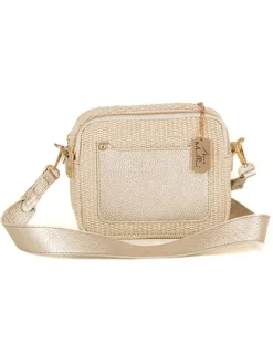 Leren schoudertas "Ilaria" beige - (B)20 x (H)17 x (D)8 cm