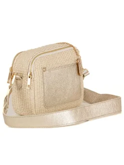 Leren schoudertas "Ilaria" beige - (B)20 x (H)17 x (D)8 cm