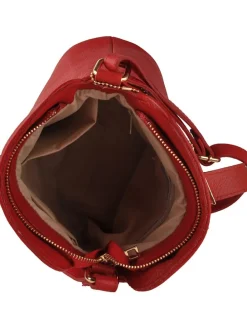 Leren schoudertas "Larissa" rood - (B)26 x (H)21 x (D)12 cm
